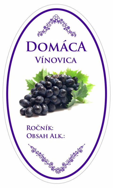 Samolepka domáca VÍNOVICA ovál fialová, 16ks etikiet mix Samolepka domáca VÍNOVICA ovál fialová, 16ks etikiet mix