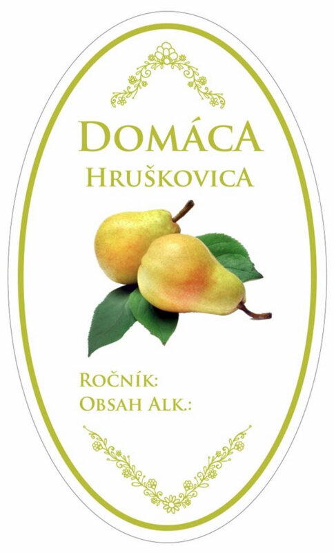 Samolepka domáca HRUŠKOVICA ovál biela, 16ks etikiet Samolepka domáca HRUŠKOVICA ovál biela, 16ks etikiet