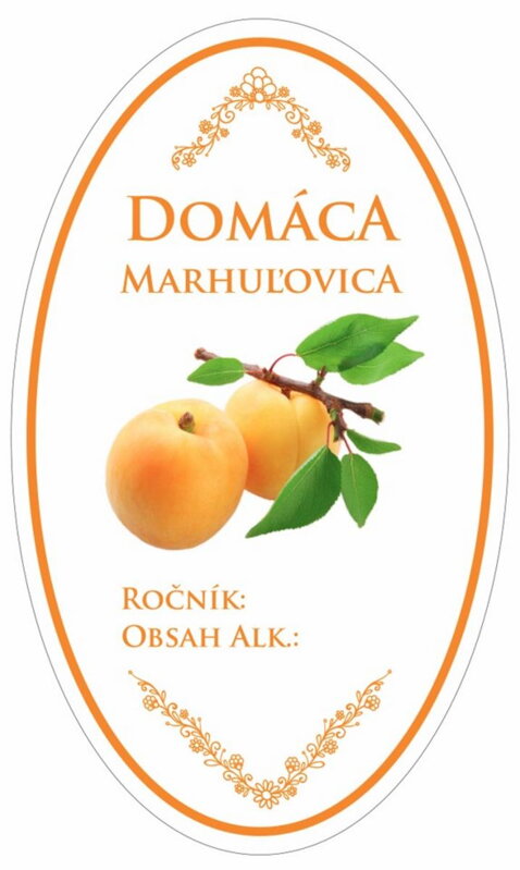 Samolepka domáca MARHULOVICA ovál biela, 16ks etikiet Samolepka domáca MARHULOVICA ovál biela, 16ks etikiet
