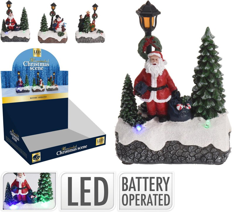 Dekorácia vianočná postavička s lampou LED 9,8x5,5x12 cm mix Dekorácia vianočná postavička s lampou LED 9,8x5,5x12 cm mix