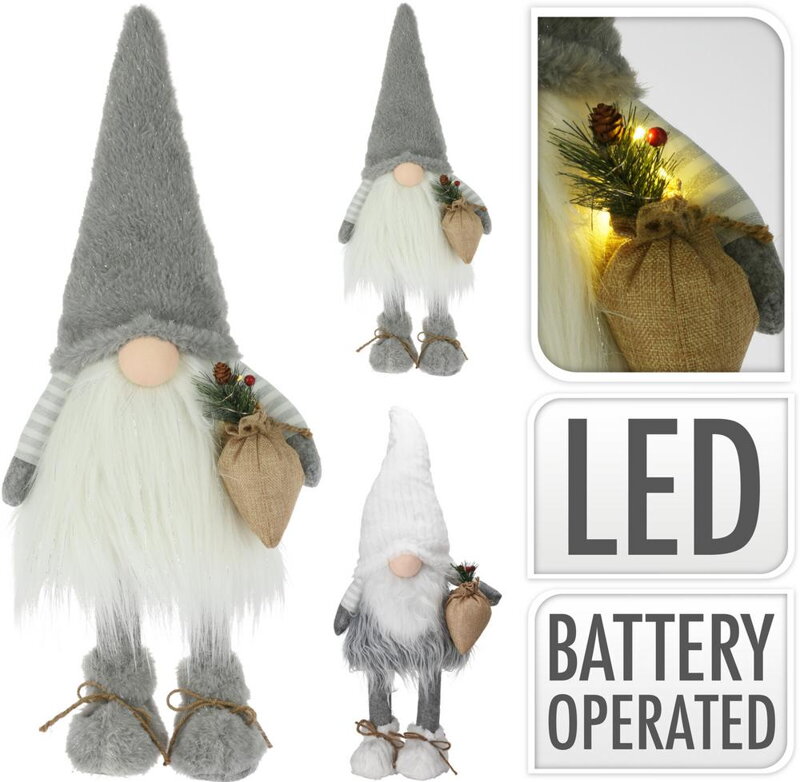 Postavička trpaslík LED 26x26x65 cm sivý mix Postavička trpaslík LED 26x26x65 cm sivý mix