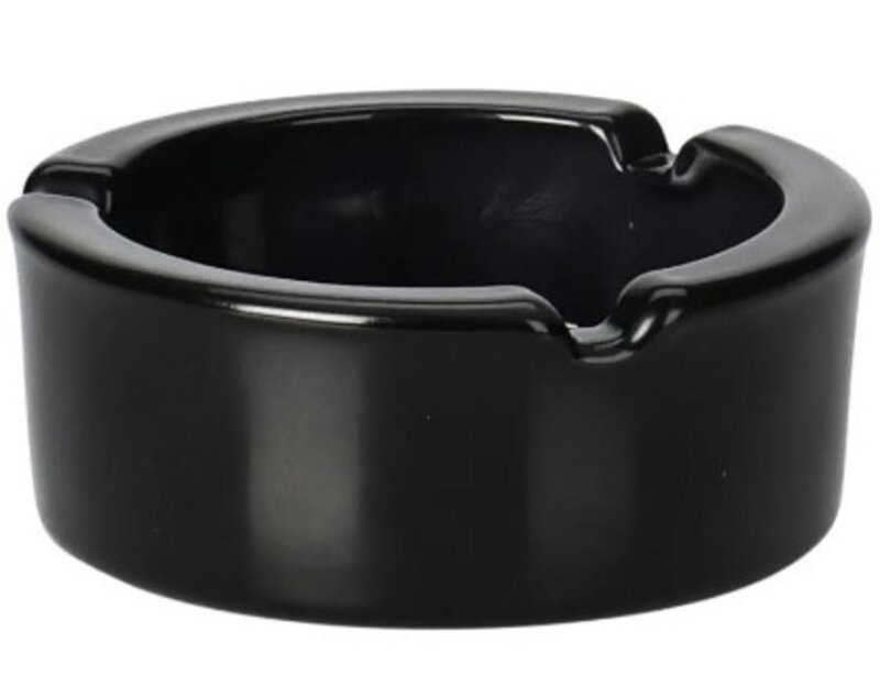 Popolník 85x35mm sklený čierny