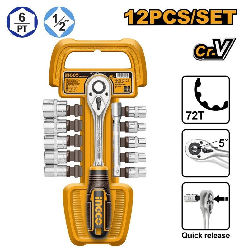 Gola sada 12ks 1/2" INGCO Industrial