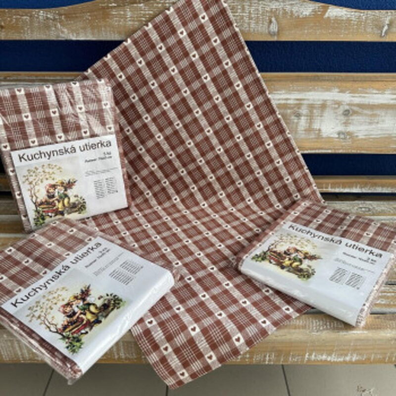 Utierka kuchynská bavlnená tkaná SRDCE hnedá 3ks, 50x70cm, 270 g/m2 Utierka kuchynská bavlnená tkaná SRDCE hnedá 3ks, 50x70cm, 270 g/m2