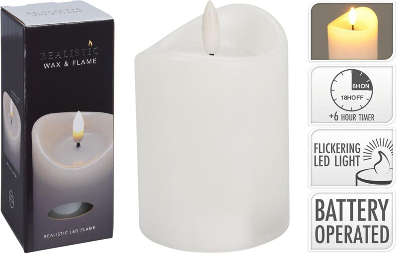 Sviečka LED 7x15 cm s časovačom biela Sviečka LED 7x15 cm s časovačom biela