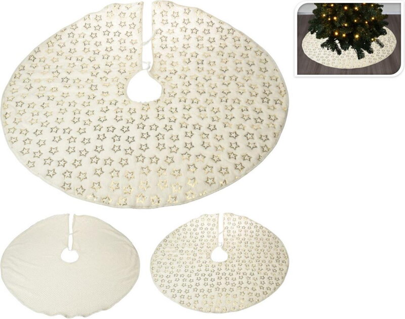 Návlek vianočný pod strom, 90cm biely/zlatý