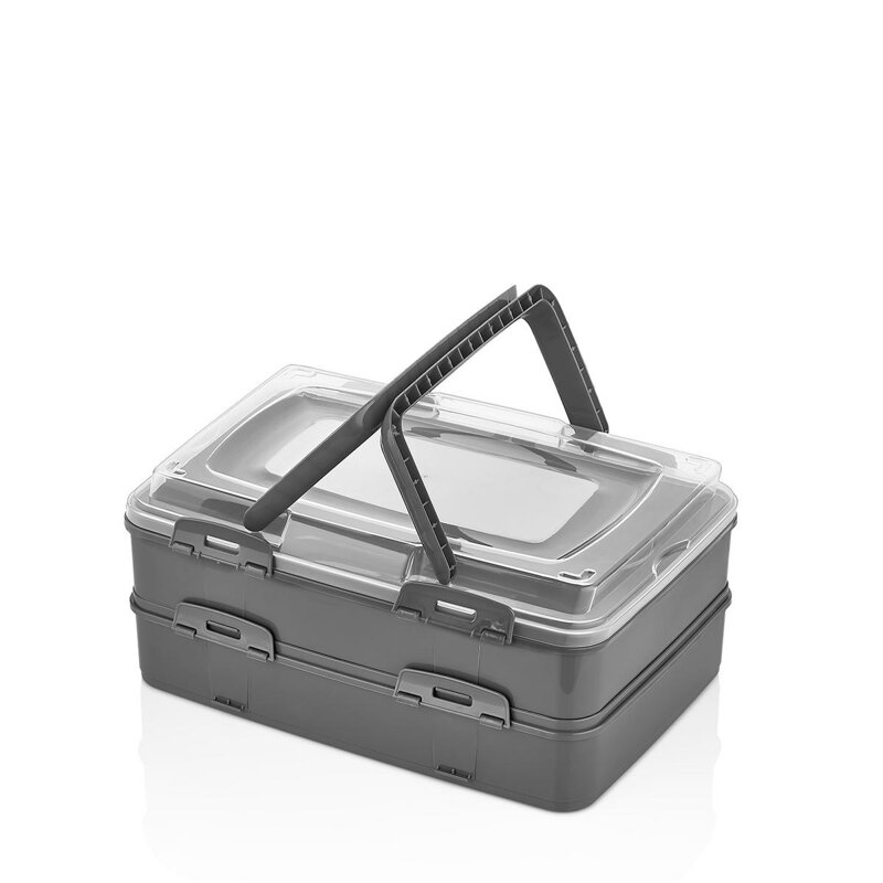 Dóza na potraviny/box UH 41,5x29,5x18cm 2 poschodová s úchytmi Dóza na potraviny/box UH 41,5x29,5x18cm 2 poschodová s úchytmi