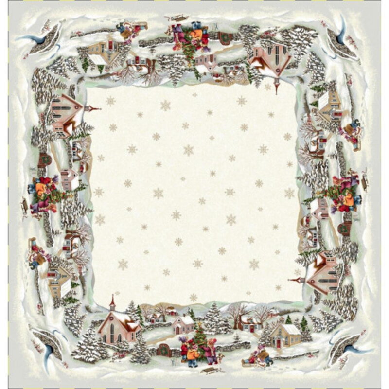 Obrus gobelínový, Vianoce VESELÁ ZIMA, 100x100cm
