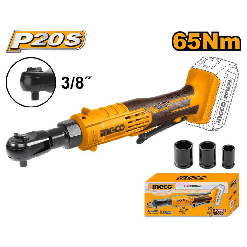 Račňa lítium-iónová GOLA 3/8'' rázová 65N.m CDRLI2060151 INGCO AKU 20V P20S bez akumulátora a nab.