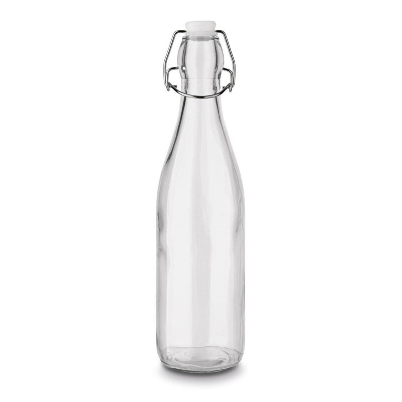 Fľaša sklenená 500ML s patentným uzáverom, okrúhla