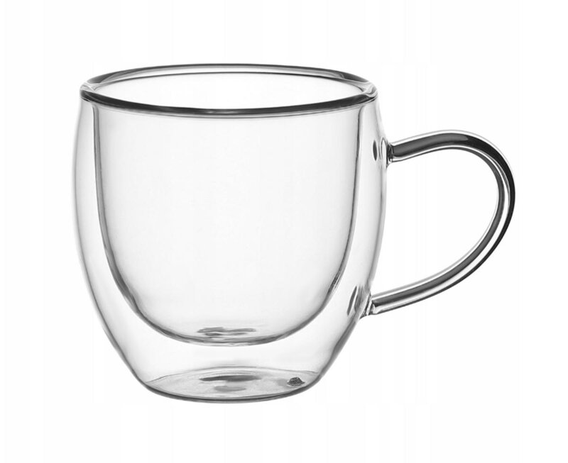 Hrnček sklo MIA 100ml s uškom, sada 2ks