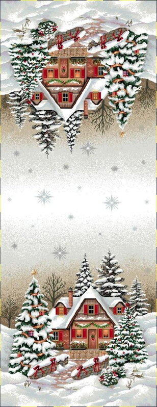 Obrus gobelínový, Vianoce BIELE VIANOCE, 45x140cm