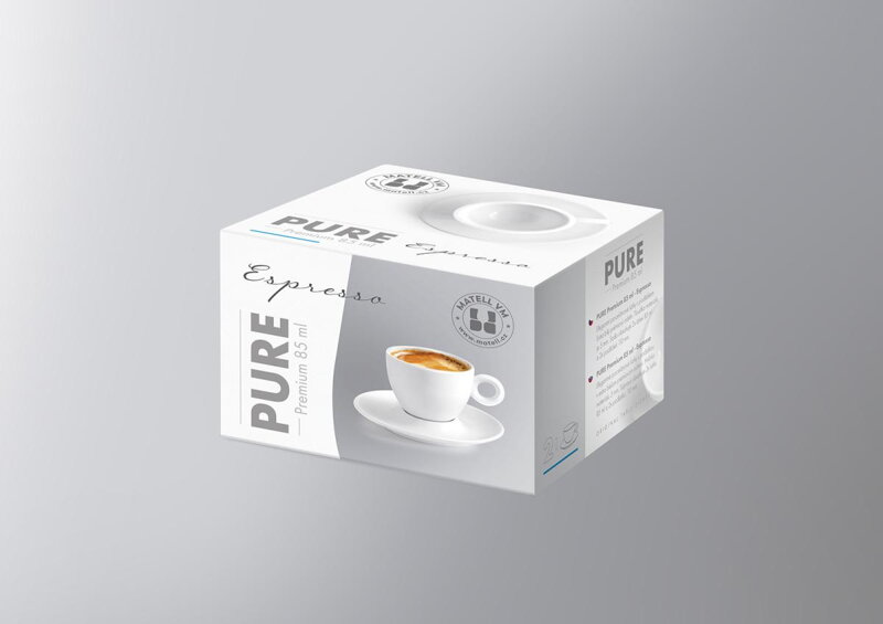 Šálka s podšálkou 85 ml PURE Premium, 4 ks sada