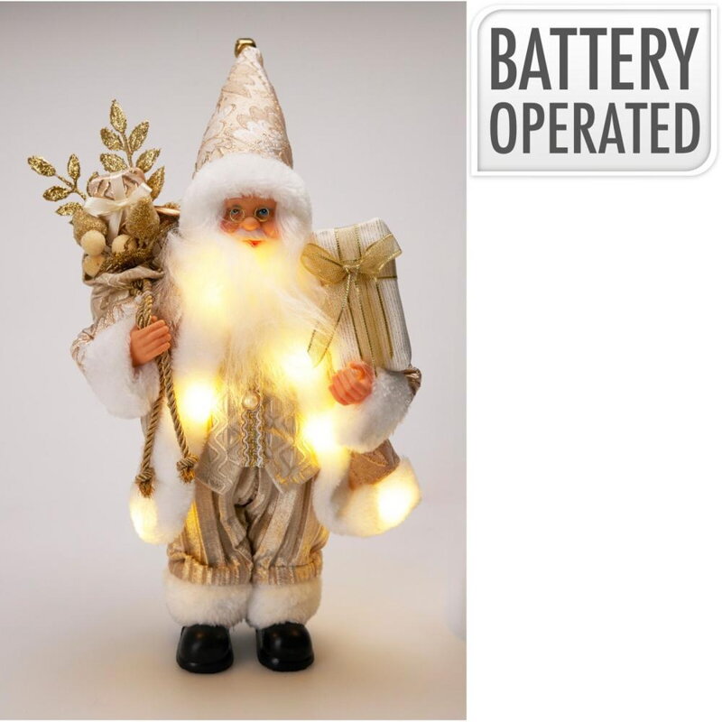 Postavička Santa LED 30 cm zlatý