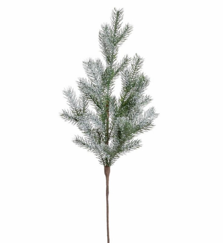 Ozdoba zapichovacia vetvička čečina zasnež.+biely gliter 64cm