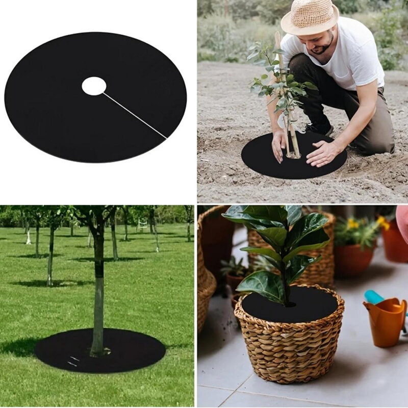 Textília netkaná proti burine kruh o52cm GARDENKUS čierna