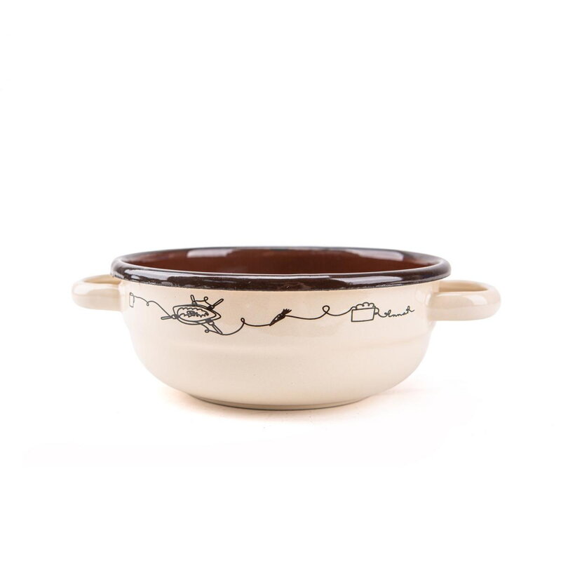 Misa sedliacka smaltovaná 18 cm/1l dekor Linea