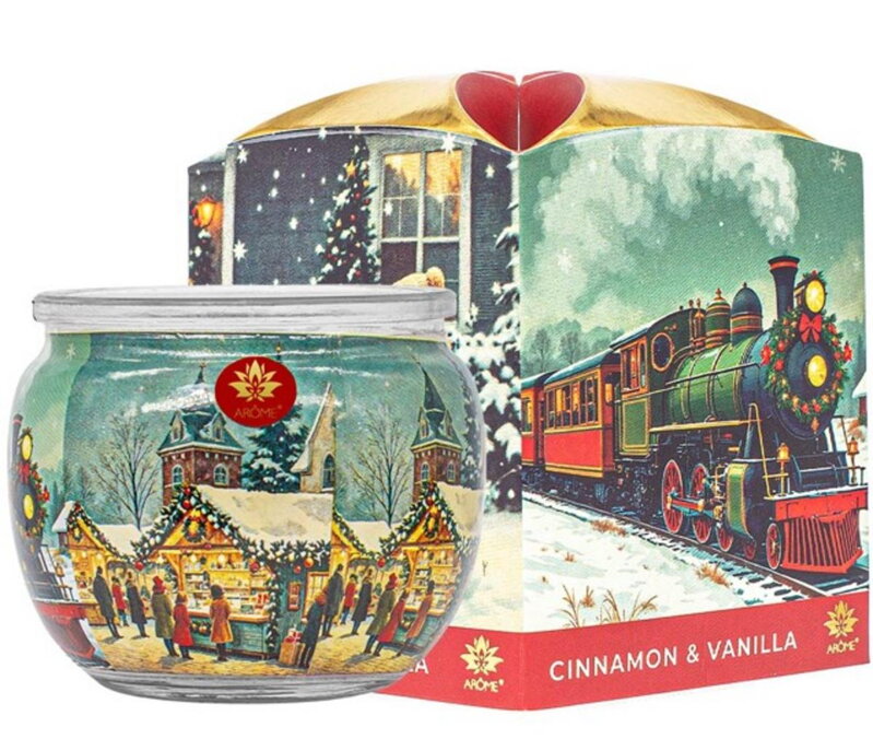 Sviečka vonná CINNAMON VANILA 90g v skle škorica a vanilka