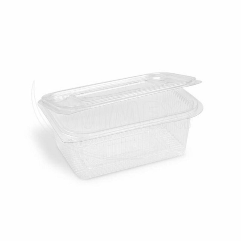 Miska (rPET) s viečkom hranatá priehľadná 1000ml/50ks