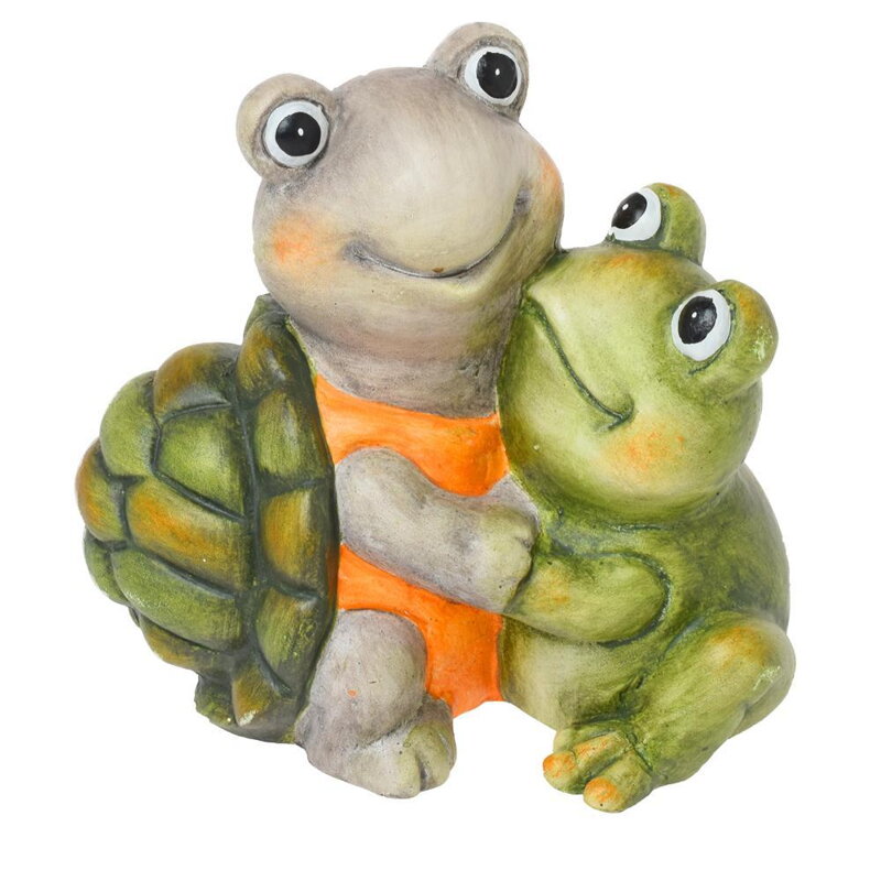 Postavička korytnačka so žabou 17 cm keramika