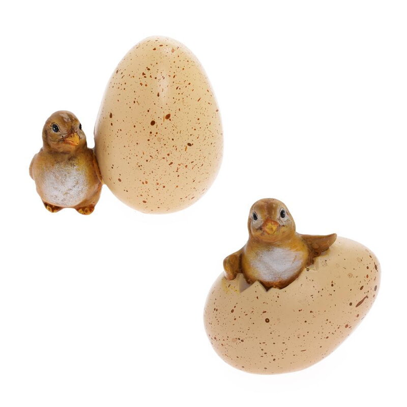 Postavička kuriatko s vajíčkom 6,5 cm polyrezín mix