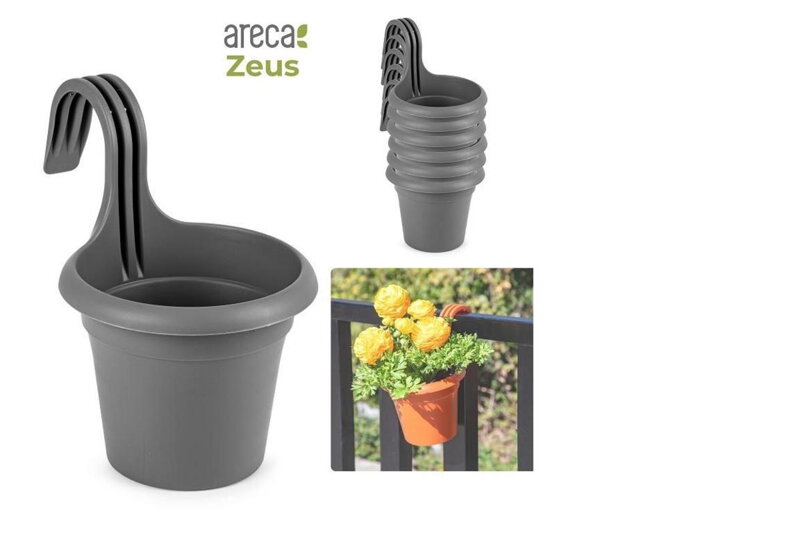 Kvetináč na balkón ZEUS antracit 18 x 27 x 25,5cm