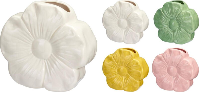 Váza 22 cm dizajn kvet porcelán mix