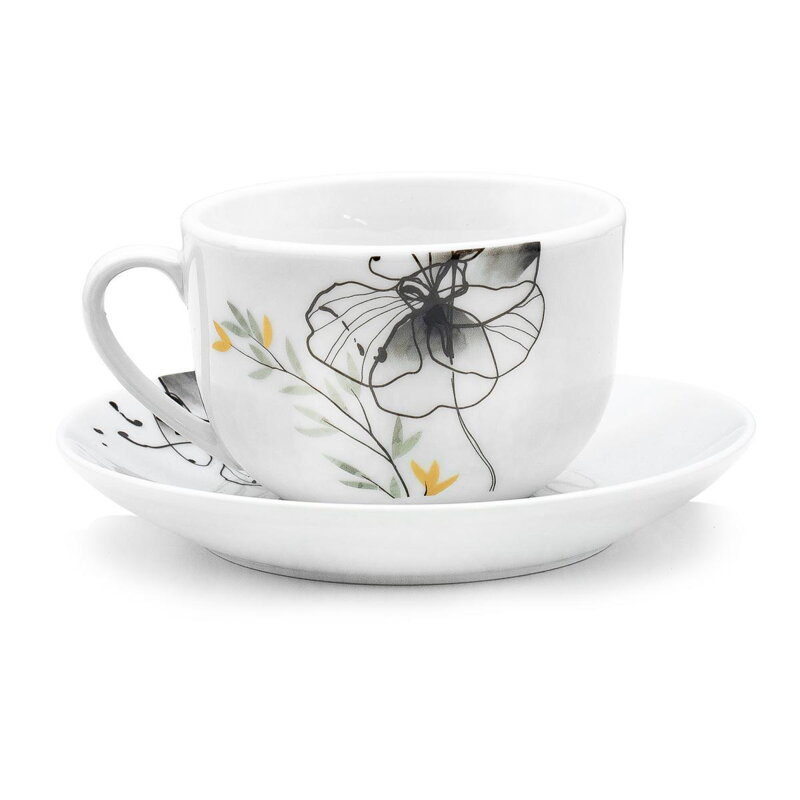 Šálka s podšálkou 235 ml ČIERNY MAK 6 ks