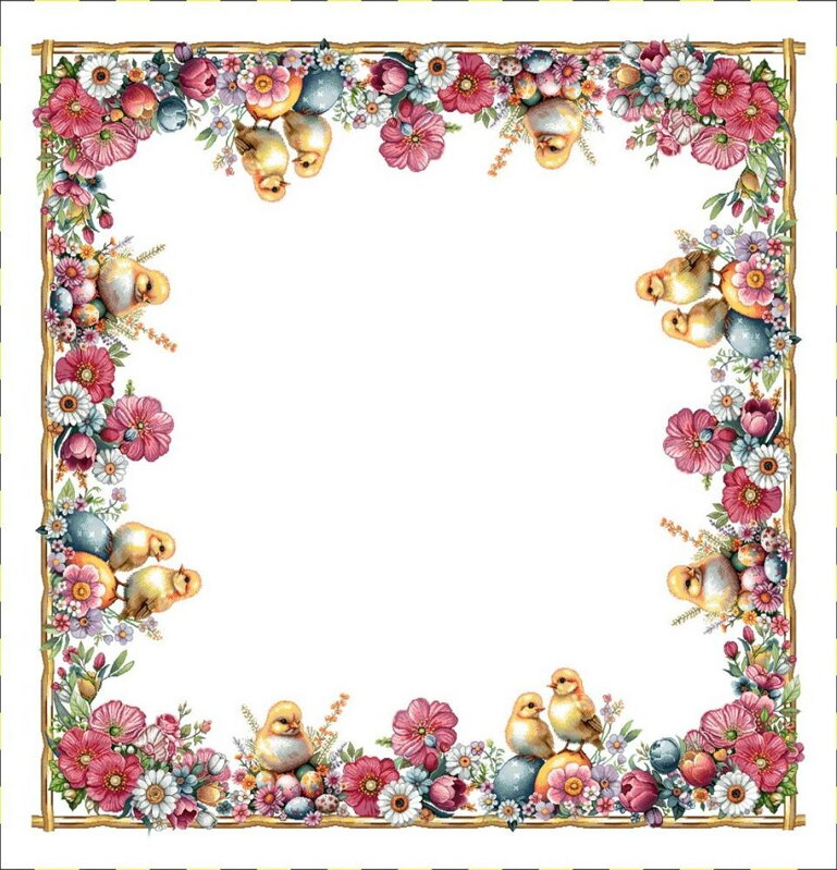 Obrus gobelínový, Veľkonočné kuriatka/pestrá jar, 100x100cm