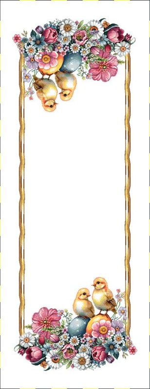 Obrus gobelínový, Veľkonočné kuriatka/pestrá jar, 40x100cm