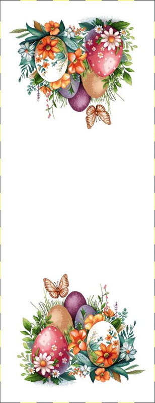 Obrus gobelínový, Veľkonočné vajíčka/motýlia lúka, 40x100cm