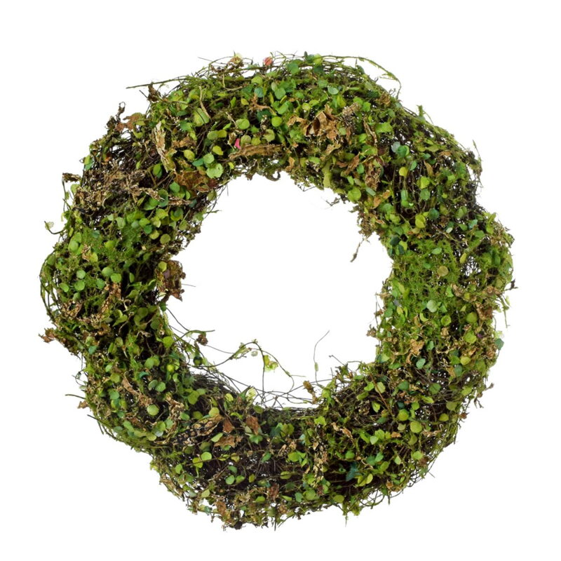 Veniec 30 cm mach/ratan zelený