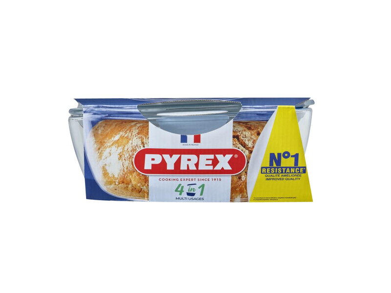 Misa zapekacia okrúhla s pokrievkou, 27x23x11cm, 2,3L+0,7L, sklo číre PYREX