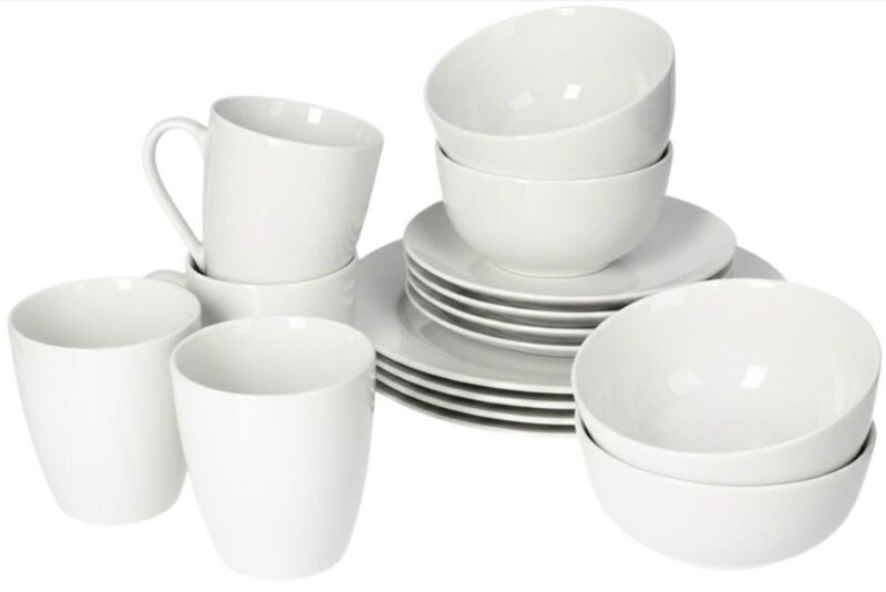 Tanier sada 16-dielna porcelán biela