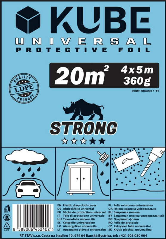 Fólia zakrývacia 4 x 5 m STRONG 18mn