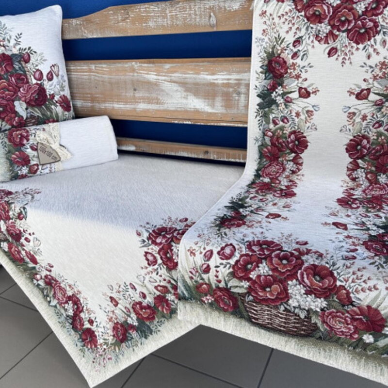 Obrus gobelínový celoročný KVETINOVÝ KOŠÍK, 100x100cm