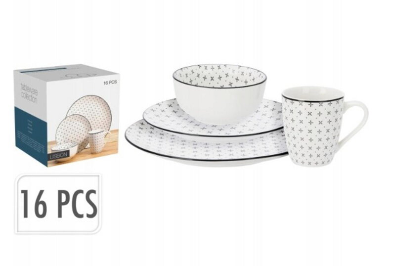 Tanier sada 16-dielna porcelán