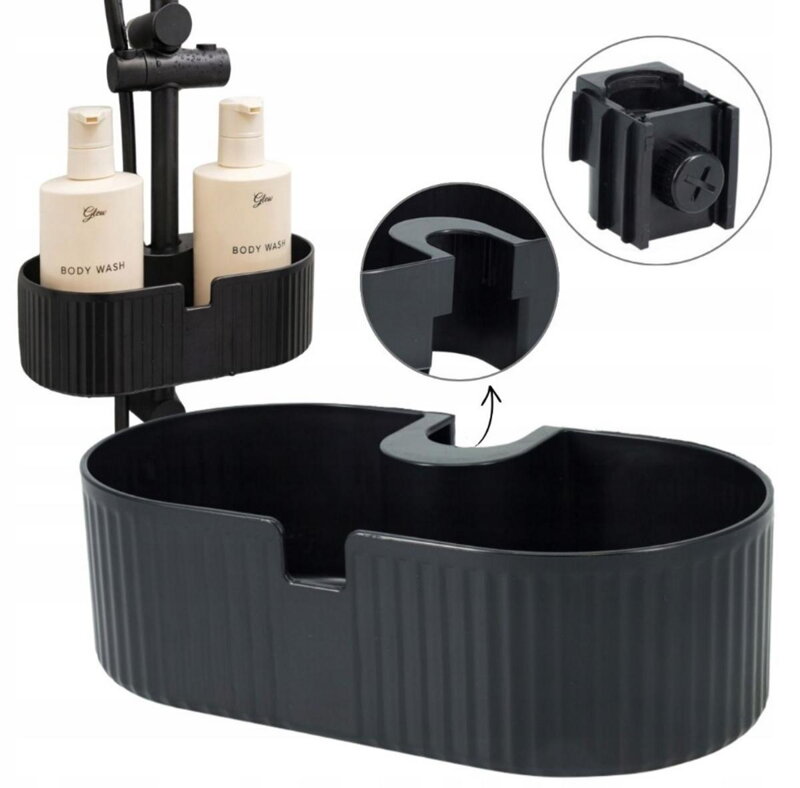 Organizér/polička do sprchy 24x13 cm plast čierna