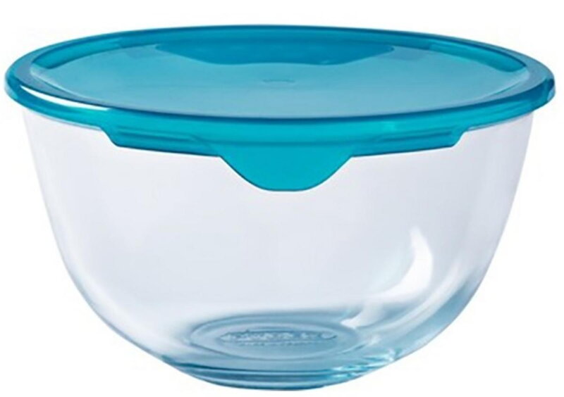 Misa sklenená s plastovým vekom 1,1L, 17x10cm, sklo číre PYREX