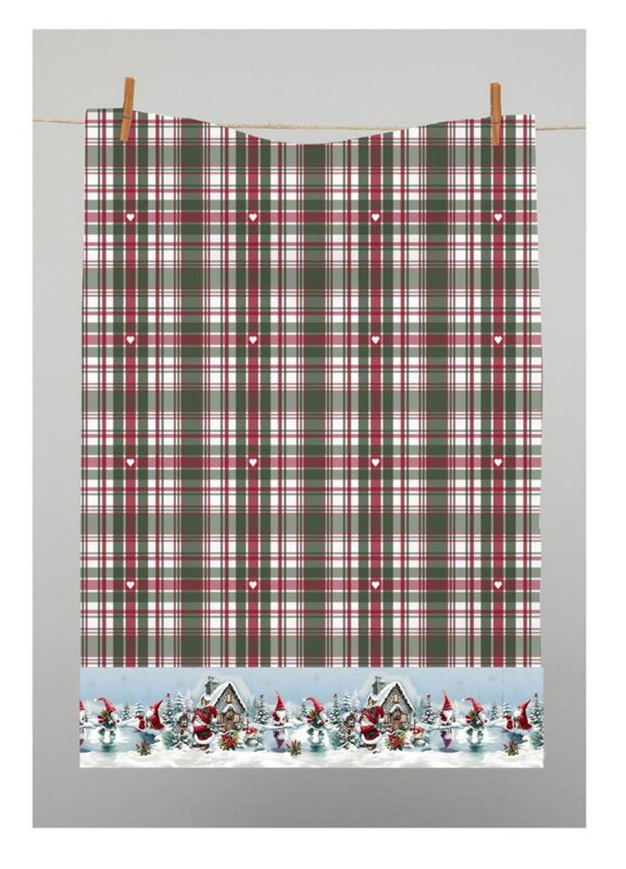 Utierka kuchynská bavlnená tkaná Vianoce MIKULÁŠOVO 3ks, 50x70cm, 270 g/m2
