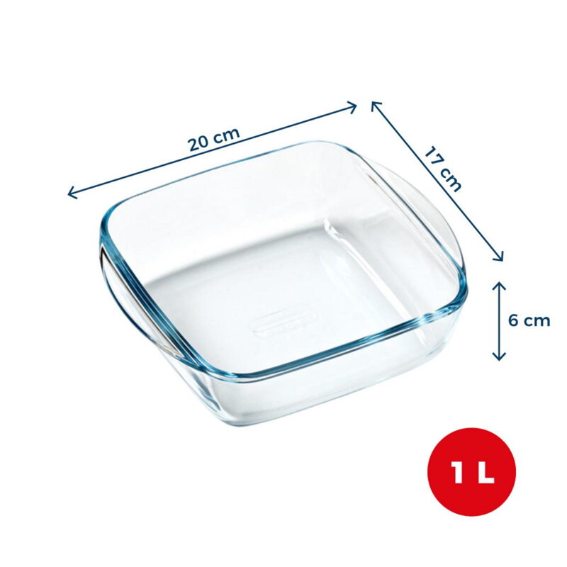 Misa sklenená štvorcová 1L do teplovzdušnej fritézy 20x17x6cm PYREX