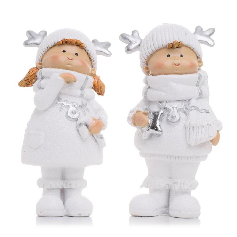 Postavička dieťa s darčekom 10 cm biela mix