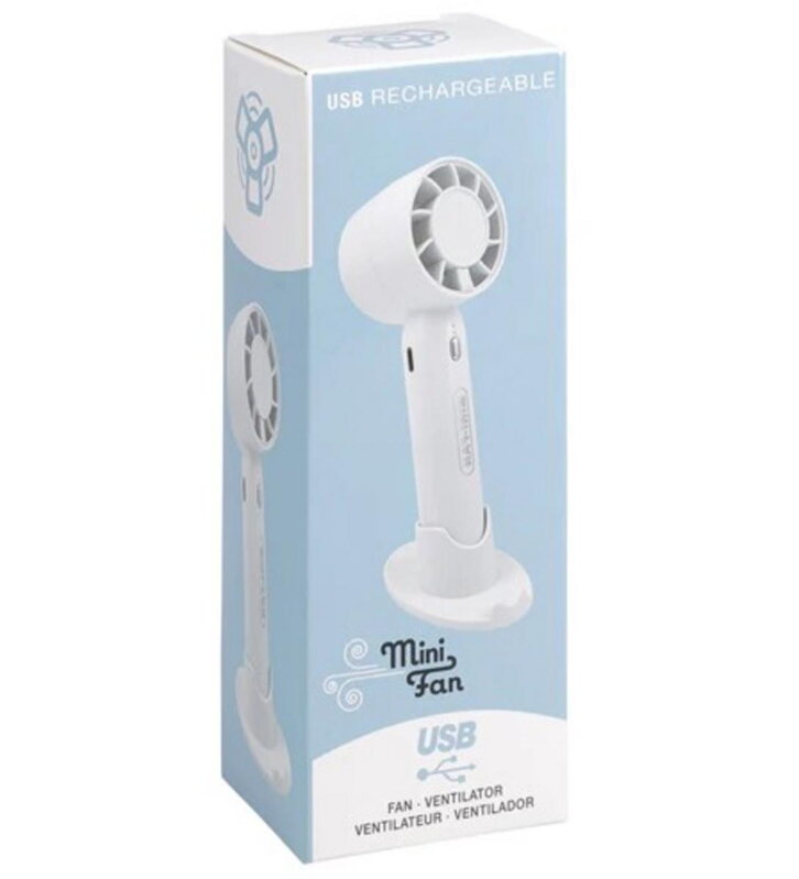 Ventilátor ručný nabíjateľný 17 cm USB
